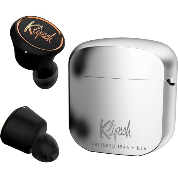Klipsch T5 True Wireless Earphones With Charging Case,silver Color Body