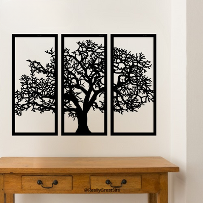 3d Tree Wall Art | Wooden Tree Wall Art