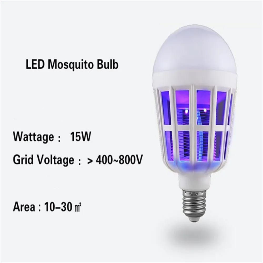 2-in-1 LED Mosquito Killer Bulb | 15W Insect Zapper Light