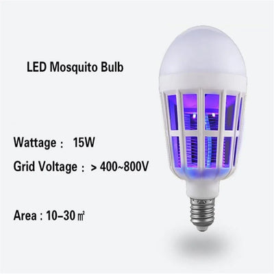 2-in-1 LED Mosquito Killer Bulb | 15W Insect Zapper Light