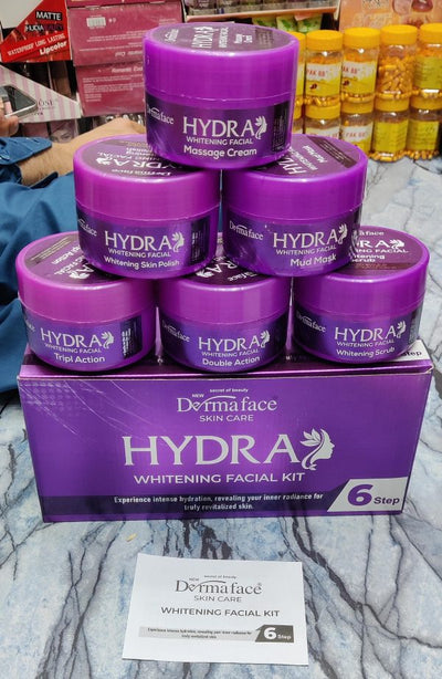Derma Face Hydra Whitening Facial Kit 6 Steps Whitening And Glowing Facial Kit 300ml